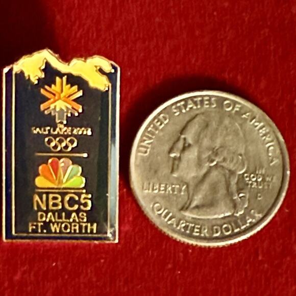 Salt Lake City NBC Olympic Games Media Sponsor Pin 2002 NBC4 Dallas Ft. Worth - Picture 3 of 8